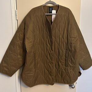 GAP Women's Olive Quilted Lightweight Jacket